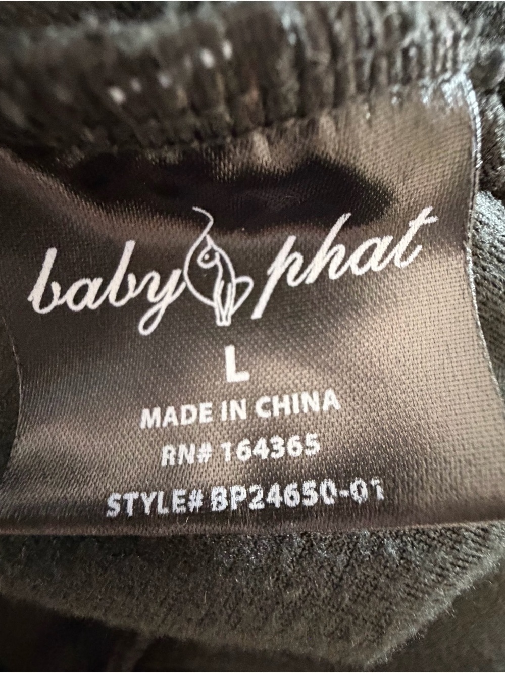Baby Phat Velour Track Suit Y2K 2 pc Set Zip Up Jacket Pants Womens  black - Picture 7 of 16